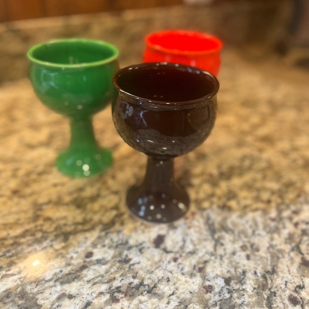 Set of Three Vibrant Goblets